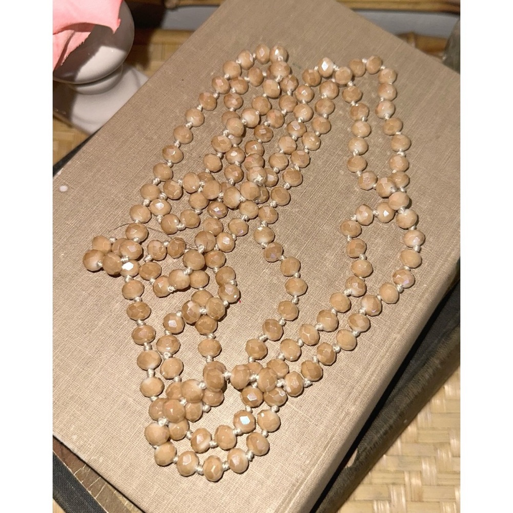Elegant Tan Beaded Necklace